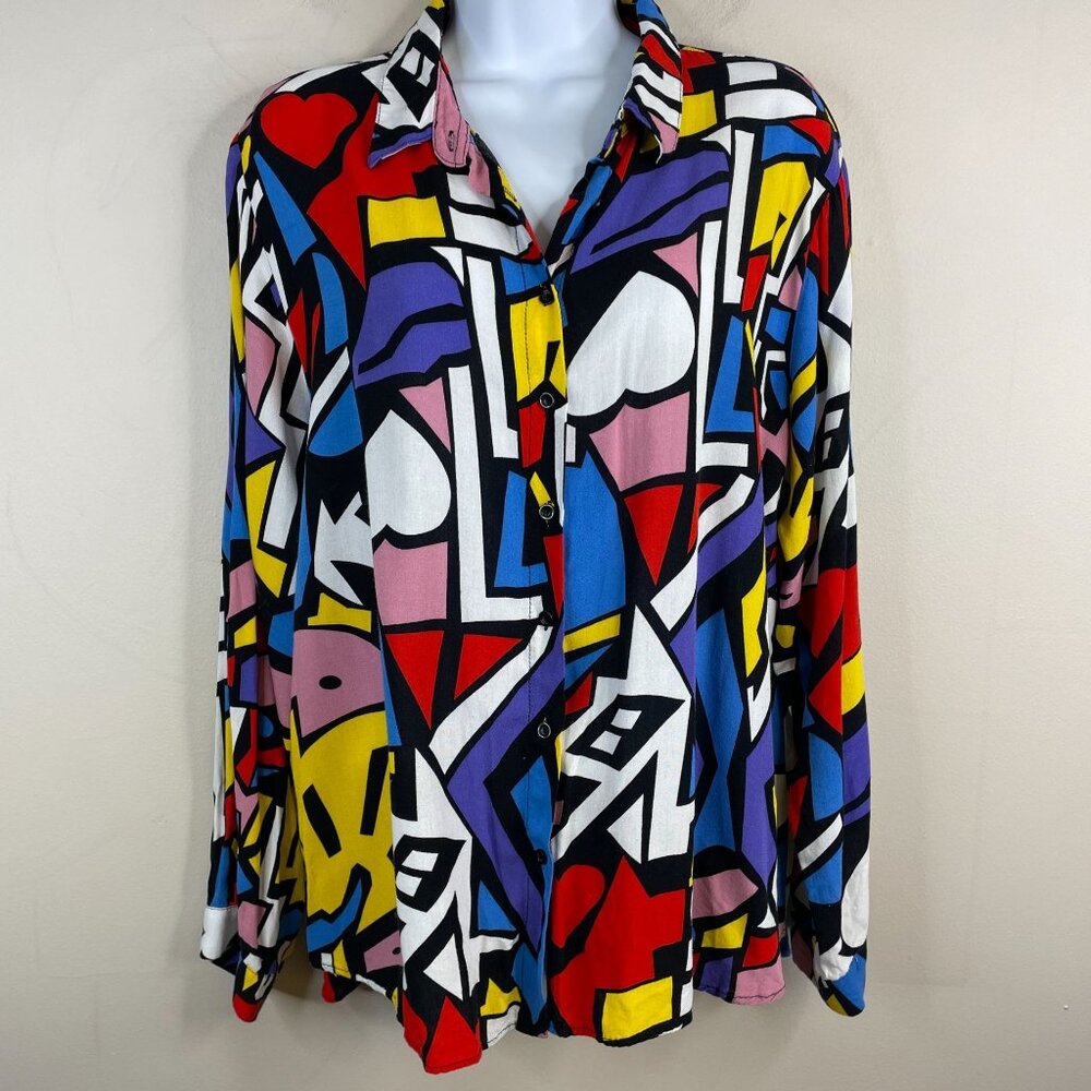 Big Dart Retro Art‎ to Wear Button Top 1X EUR 52 Graffiti Abstract Bold Print